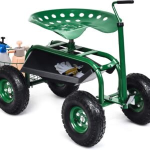 Rolling Garden Cart with Adjustable Seat